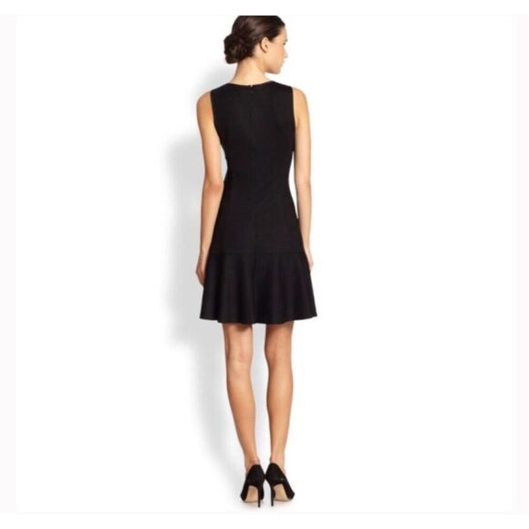 Theory Nikayla Mega Black‎ Tank Fit and Flare Texture Dress Size Small $235 - Picture 2 of 12